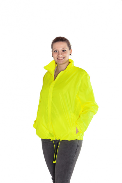 Windjacke mit Kapuze – fluoreszierende Farben GELB